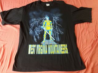 Wvu West Virginia Mountaineers Mens Xl Vintage 1990s T Shirt Ncaa Football Rare