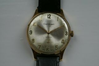 A Rare Vintage Swiss Made " Cortebert " Gents G/p Wind - Up Wrist Watch