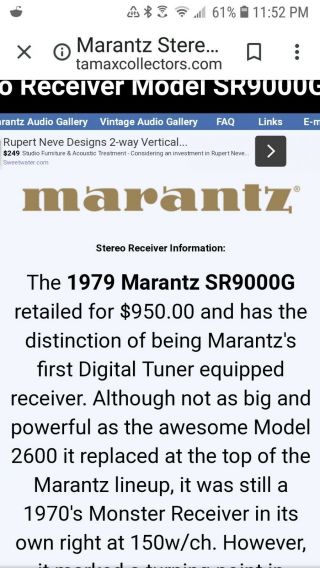 Marantz Sr9000g monster receiver (serviced) vgc 130wpc 2