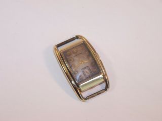 Vintage Hamilton Sutton 17 Jewel 980 14k Gold Filled Curved Case Art Deco Watch