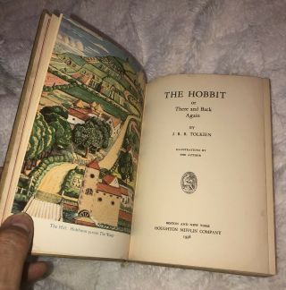 1938 The Hobbit JRR TOLKIEN First American Edition 3rd Print 5