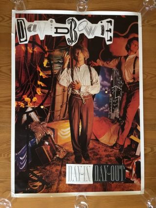 David Bowie Vintage Promotional Poster 1987 “day In Day Out”.  61cm X 86cm.  Rare.