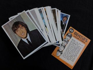 The Beatles 1964 Vintage Topps Color Cards Complete Set Of 64 Printed In Usa