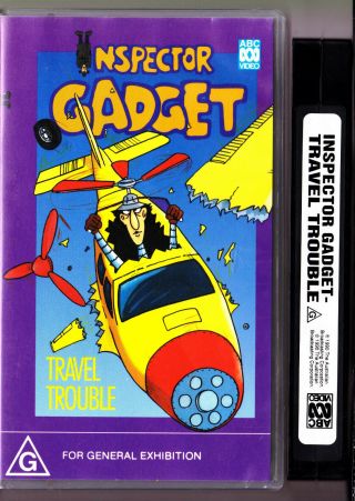 Rare Inspector Gadget: Travel Trouble Vhs Tape Cartoon Children’s Video Vintage