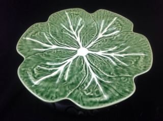 Vintage Bordallo Pinheiro Cabbage Leaf Pattern Serving Plate Portugal @10 1/2 "