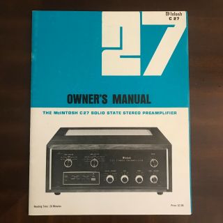 McIntosh C27 Preamplifier - One owner,  with documentation 9