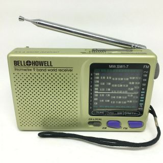 Bell And Howell World Receiver Am Fm Mw 9 Band Shortwave Radio Vintage