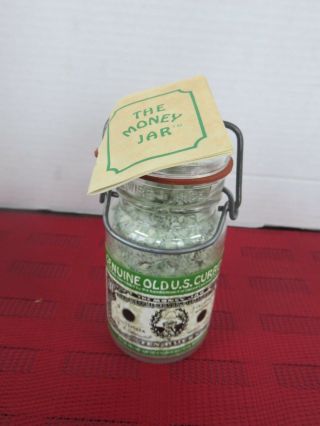 Vtg Novelty Gift 1976 The Money Jar Shredded Us Currency Dollars 3/29