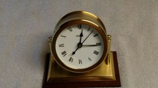 Chelsea Vintage Clock Solid Brass Office Desk Clock 3 " Dial (rare Swivel)