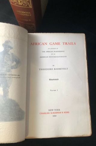 1910 Theodore Roosevelt SIGNED LTD 416/500 AFRICAN GAME TRAILS 2 Volume Set TR 8