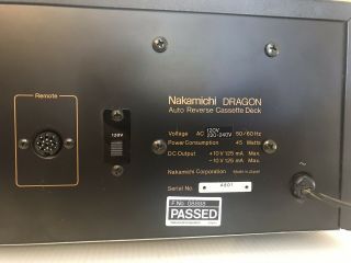 Nakamichi Dragon Auto Reverse Cassette Deck - 7