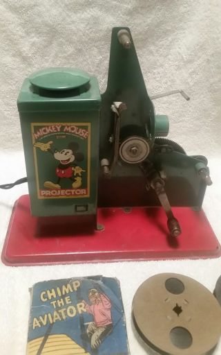 Keystone Mickey Mouse Projector 16mm Hand Crank Elec Bulb Great Clear Graphics