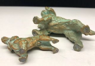 Pair Vintage Bronze Green Patina Cocker Spaniel & Puppy by Sell Rite Gifts SRG 6