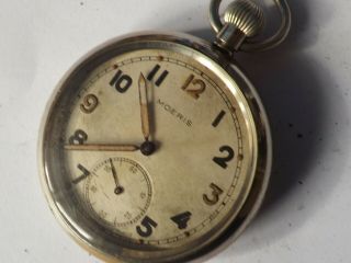 A Vintage Plated Cased Moeris Military Pocket Watch