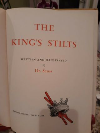 VINTAGE DR.  SEUSS book - THE KING ' S STILTS 1939 First Ed. 3