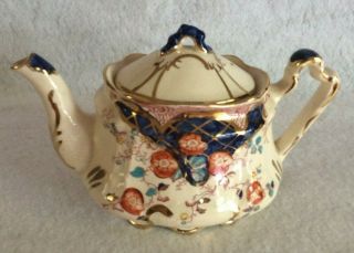 Arthur Wood England Vintage Floral Gold Trim Teapot & Lid