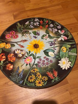 Vintage Springbok Round Puzzle - Wild Flowers By Maynard Reece - 1965 Great Shape
