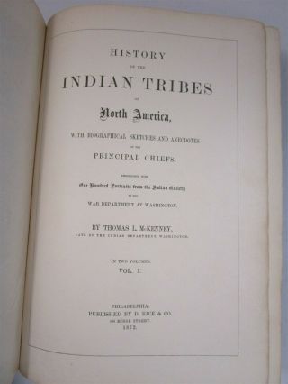History of Indian Tribes of North America Vol.  1 & 2 1872 Thomas McKenney 3