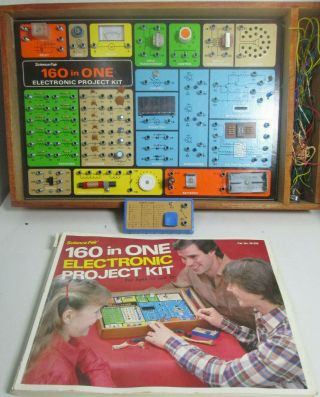 160 In 1 Electronic Project Kit Circuit Board Science Fair Vtg 1982 Model 28 - 258