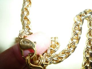 CHRISTIAN DIOR NECKLACE HEAVY GOLD BALL CHAIN GERMANY SIGNED VINTAGE AUTHENTIC 2