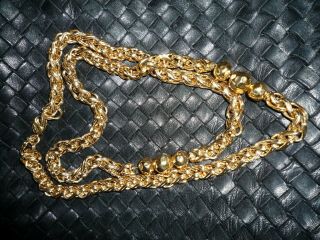 CHRISTIAN DIOR NECKLACE HEAVY GOLD BALL CHAIN GERMANY SIGNED VINTAGE AUTHENTIC 3