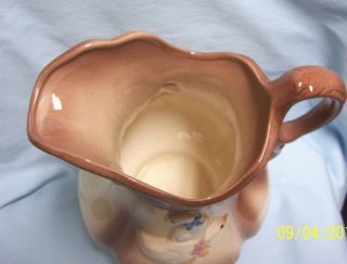 Vintage Ironstone 1890 England Pitcher and Wash Basin in Brown with two Ducks 3