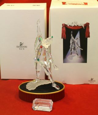Vintage Swarovki Crystal Glass Figurine " Masquerade Pierrot " W Box