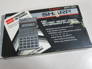 Nos Sharp El - 509a Scientific Pocket Calculator W/case Vintage Box