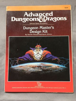 Dungeon Master’s Design Kit Advance Dragons Vintage Tsr D&d Books Ad&d 1988 9234