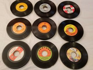 Vintage Green Disk - Go - Case 45 RPM Record Holder and 67 records Beatles Monkees 2