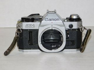 Vintage Canon AE - 1 Program 35mm SLR Film Photo Silver Camera Body Only Japan 2