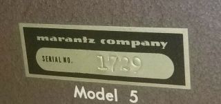 1958 MARANTZ MODEL 5 MONOBLOCK VACUUM TUBE AMPLIFIERS MATCHED PAIR 7 7C 7