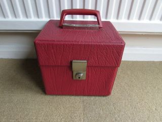 Vintage Retro Record Storage Carry Case Box Vinyl Album 7 " Single Red