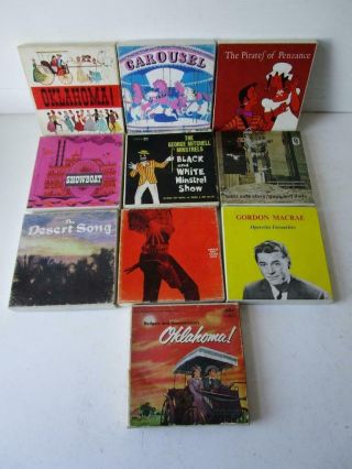 Vintage Pre Recorded Reel To Reel Tapes X 10 Mainly Musicals 5 Inch 7.  5 Ips