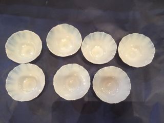 Vintage Monax American Sweetheart 7 White Opalescent Footed Sherbet Cups