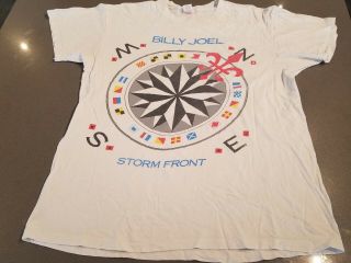 Vintage Billy Joel Storm Front Concert Shirt Adult X - Large White Tour 1989 1990