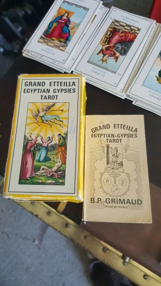 Vintage Grand Etteilla Egyptian Gypsies Tarot Cards Grimaud 1969 Cartomancy