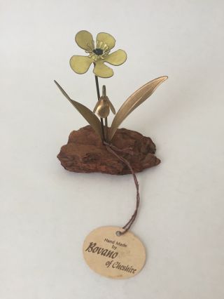 Vintage Hand Made Miniature Flower Sculpture By Bovano Of Cheshire (s2)