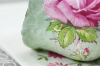 Vintage Aynsley Pink Rose Sage Green English Teacup Saucer AS FOUND 5
