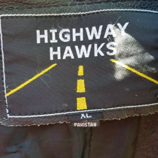 Vintage Highway Hawks Black Leather Motorcycle Chaps Full Length Pants XL 2