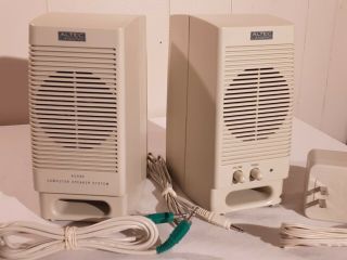 Vintage Altec Lansing Multimedia Acs90 White Desktop Computer Speaker System