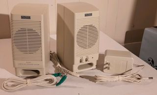 Vintage Altec Lansing Multimedia ACS90 White Desktop Computer Speaker System 2