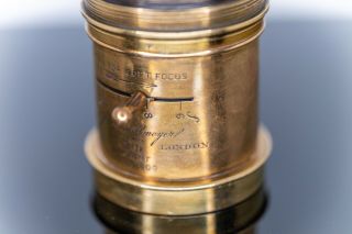 Brass Dallmeyer 2D Soft Focus Lens F6.  0 appox.  3 inch Serial No.  81455 London 3
