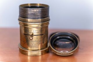 Brass Dallmeyer 2D Soft Focus Lens F6.  0 appox.  3 inch Serial No.  81455 London 7