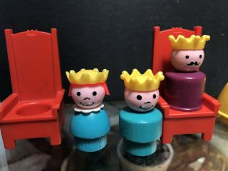 Vintage Fisher Price Little People King Prince Princess Castle Wood Toys VTG 2