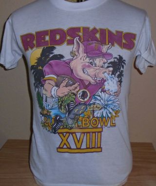 Vintage 1980s Washington Redskins Bowl Football T Shirt Small