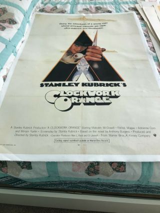 Vintage Movie Poster: A Clockwork Orange 1971 Linen (warner Bros. ) 1 Sheet