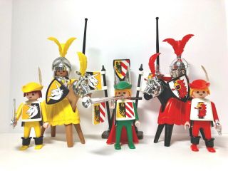 Playmobil Vintage Castle 3265x Medieval Jousting Knights Figures Horses Complete