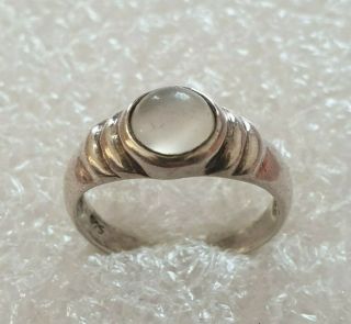 Fine Vintage Moonstone Solid Silver Ring Marked 925 Ring Size P P1/2