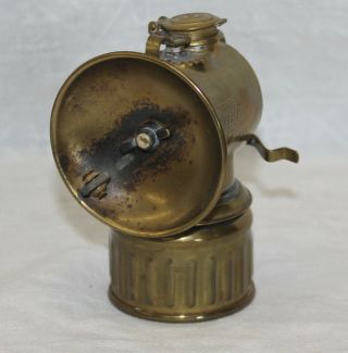 Vintage Justrite Coal Miners Carbide Lamp Lantern Brass